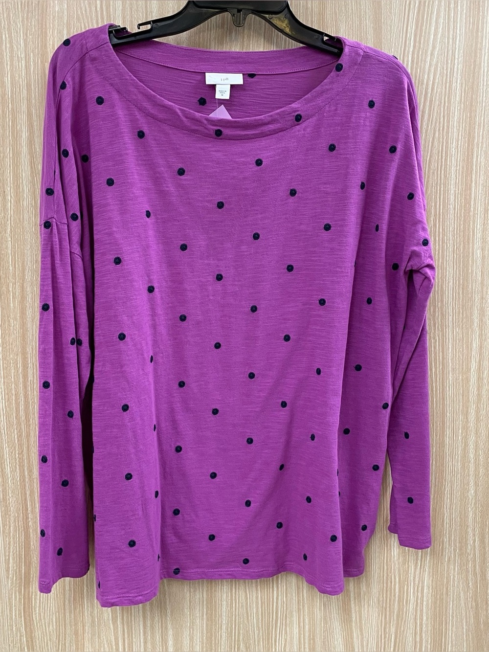 J.jill purple polka dot top size medium